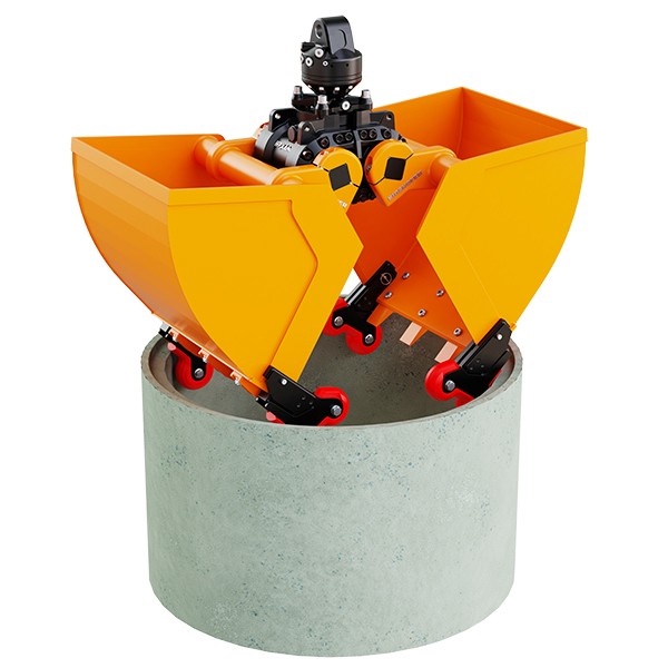 KM 604 + 4-Grip Greifervorrichtung für Betonringe
